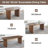 Modern Farmhouse Extendable 59.06" to 90.55" Table Dining Set for 4-8-699640342-699640336-699640338