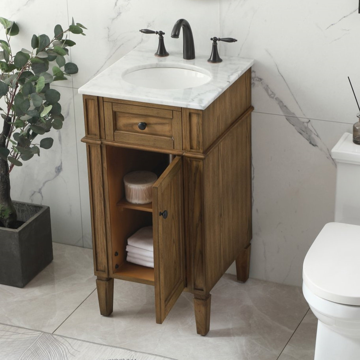 Rivers 18'' Single Bathroom Vanity, Driftwood
