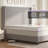 Crofford King Size Modern Corduroy Upholstered Bed with 65'' Tall Headboard&Solid Wood Legs, Gray-9268977-14536593