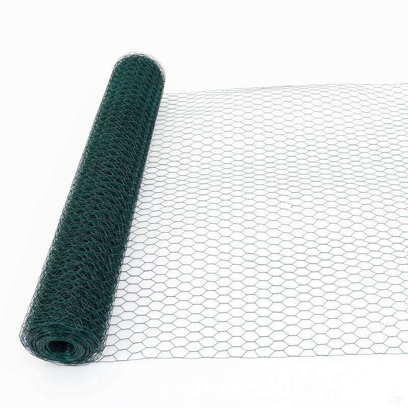 Fil de poulet vert floral hexagonal galvanisé de grande taille 60M, filet de volaille extérieur antirouille pour le jardin, grande clôture de poulailler