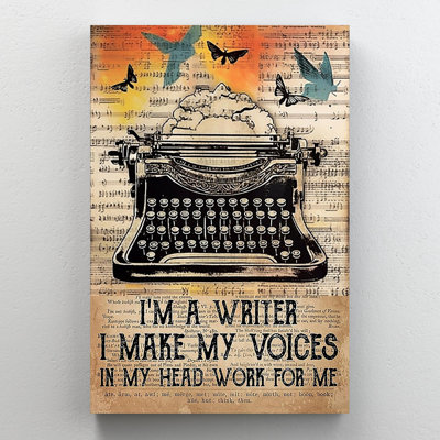 «I M A Writer», reproduction d'art graphique sur toile tendue