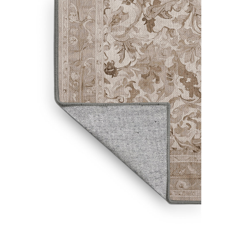 Machine Washable Gray Area Rug, Rectangle 7' x 9'