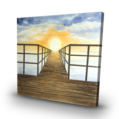 Sunset in the sea - 32"x32" art on canvas