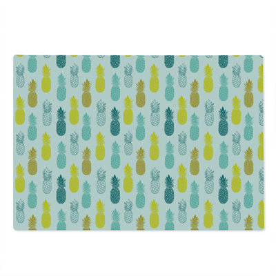 Ambesonne Pineapple Cutting Board Large Size Summer Art Exotic Fruits White Multicolor
