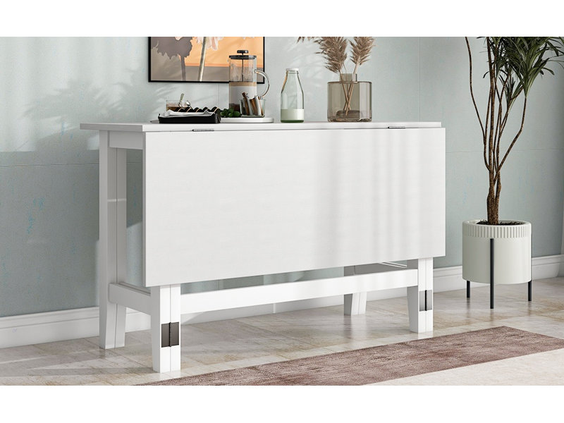 Table de salle à manger extensible Farmhouse, Blanc