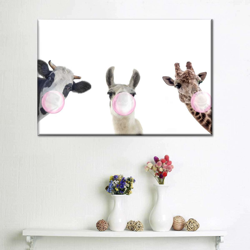 Silly Bubble Gum Animals Canvas Print, 51" H x 34" W x 1.25" D