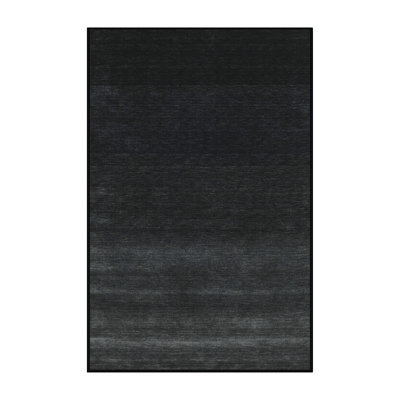 Tapis de zone noire contemporaine Rosenbalm