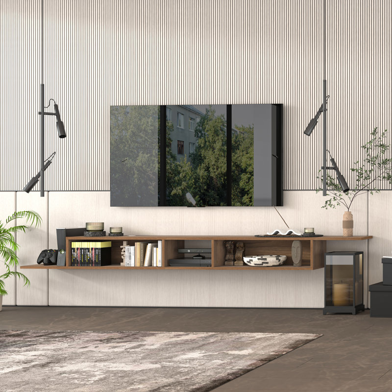 Carnforth 100'' Floating Tv Stand, Walnut