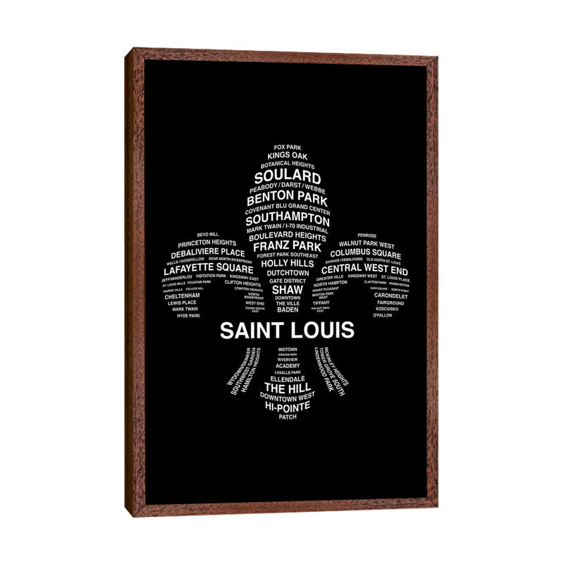 St. Louis Neighborhoods by Benton Park Prints - Print on Canvas, 66.04 cm H x 45.72 cm W, Classic Brown Wood Framed