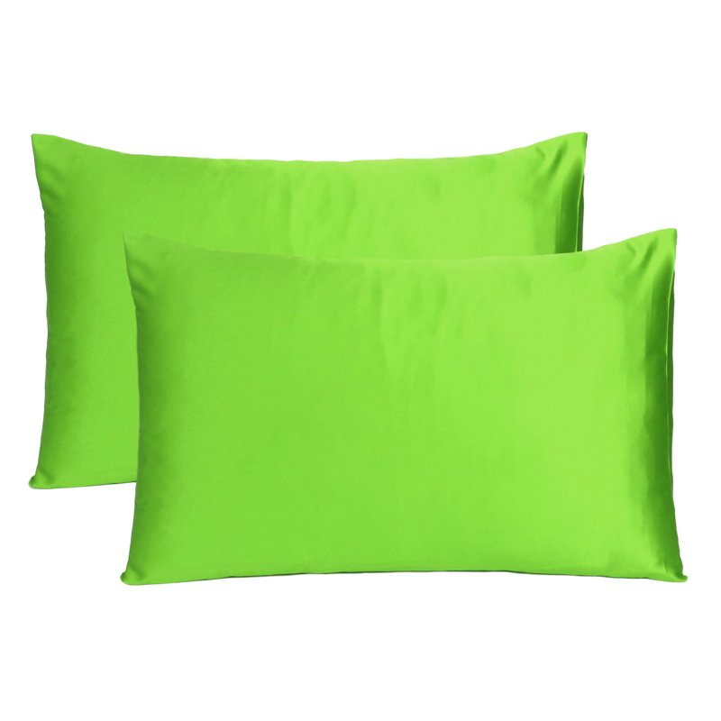 Taies d'oreiller en satin, Grand, Vert ara
