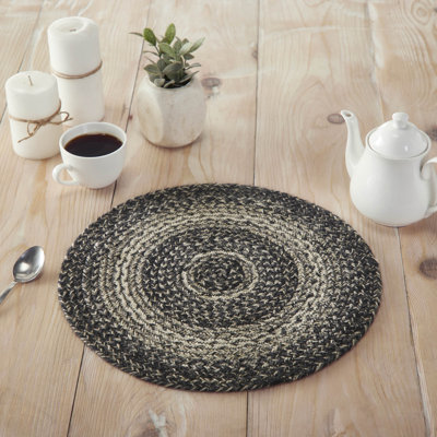 Mill Black White Jute Trivet