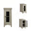 Table d'appoint rectangulaire étroite avec armoire de rangement et porte grillagée en métal pour une polyvalence compacte.-535361098