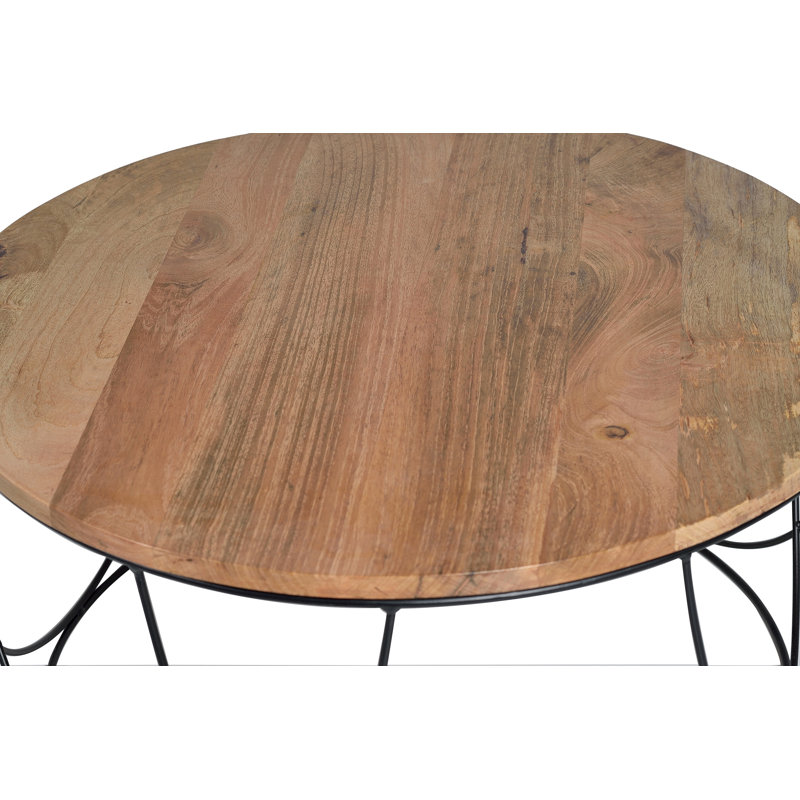 Dudek Solid Wood Drum Coffee Table
