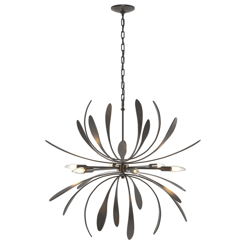 Dahlia Sputnik Sphere Chandelier, Oil Rubbed Bronze, 28.2" H x 32.7" W x 32.7" D