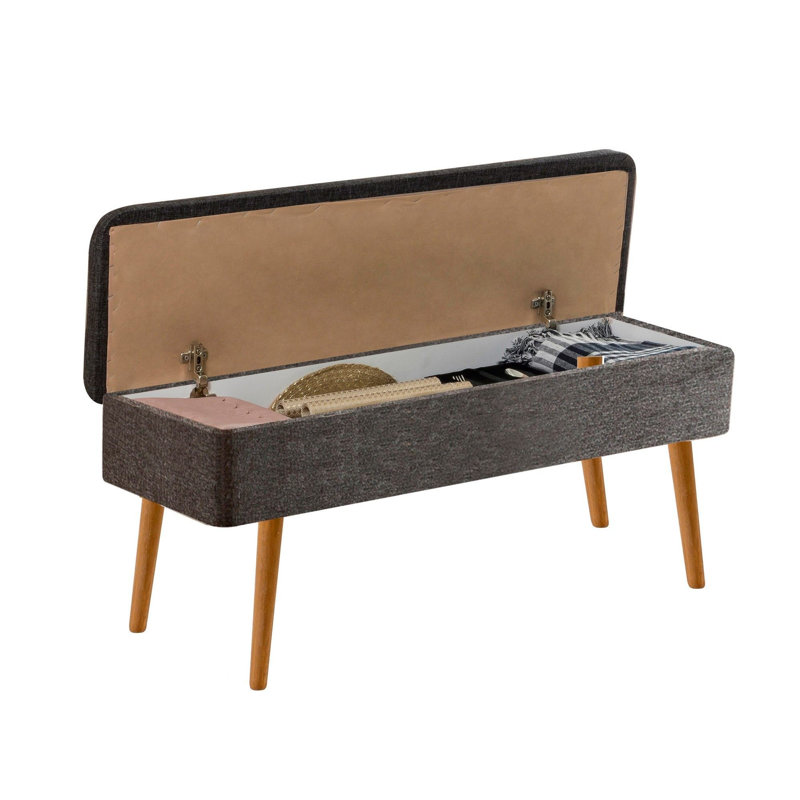 Modern Scandinavian Bench, 35.4 x 17.7 x 18.1 inches | 100% Melamine Coated Particle Board, Thickness: 0.7 inches | PVC Legs, 12.2 inches Height, Stylish & Functional Design for Home Spaces