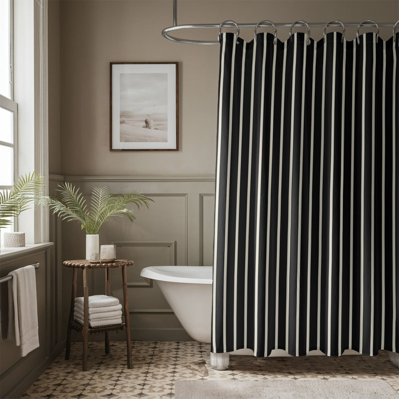 Beige Lines - Premium Shower Curtain, 74"H x 71"W