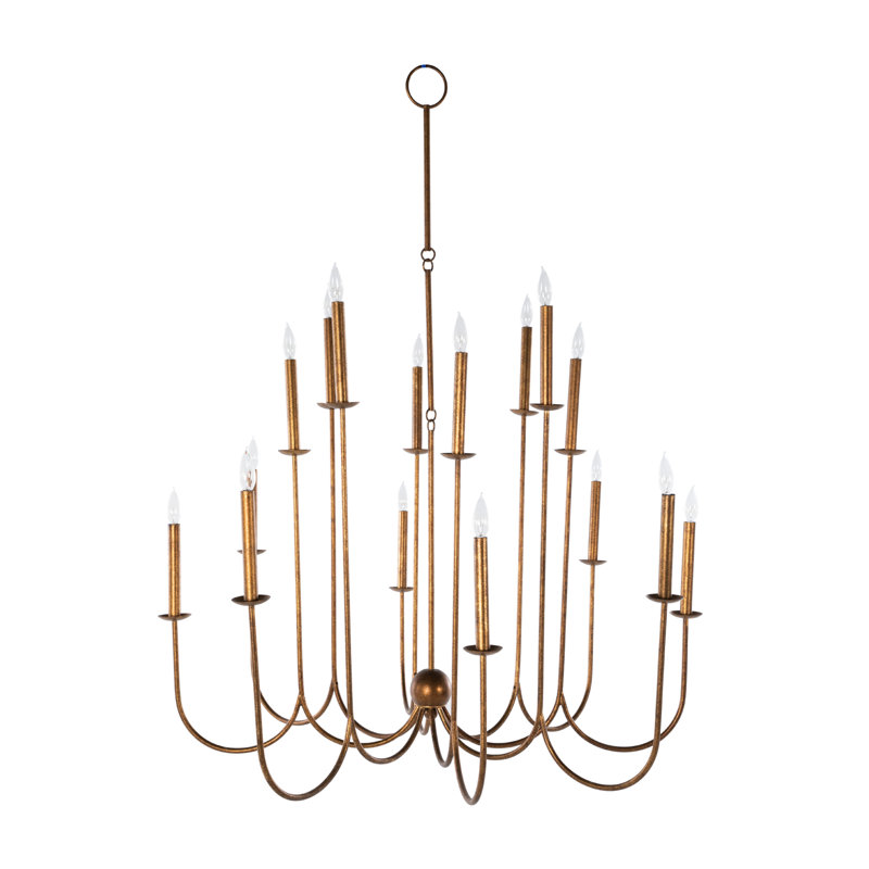 Snow 16 - Light Candle Style Chandelier, Ashwell Gold