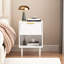 22,76 22,76 po de hauteur, table de chevet blanche moderne avec tiroir simple et espace de rangement ouvert, poignée dorée, pièce décorative de chambre à coucher