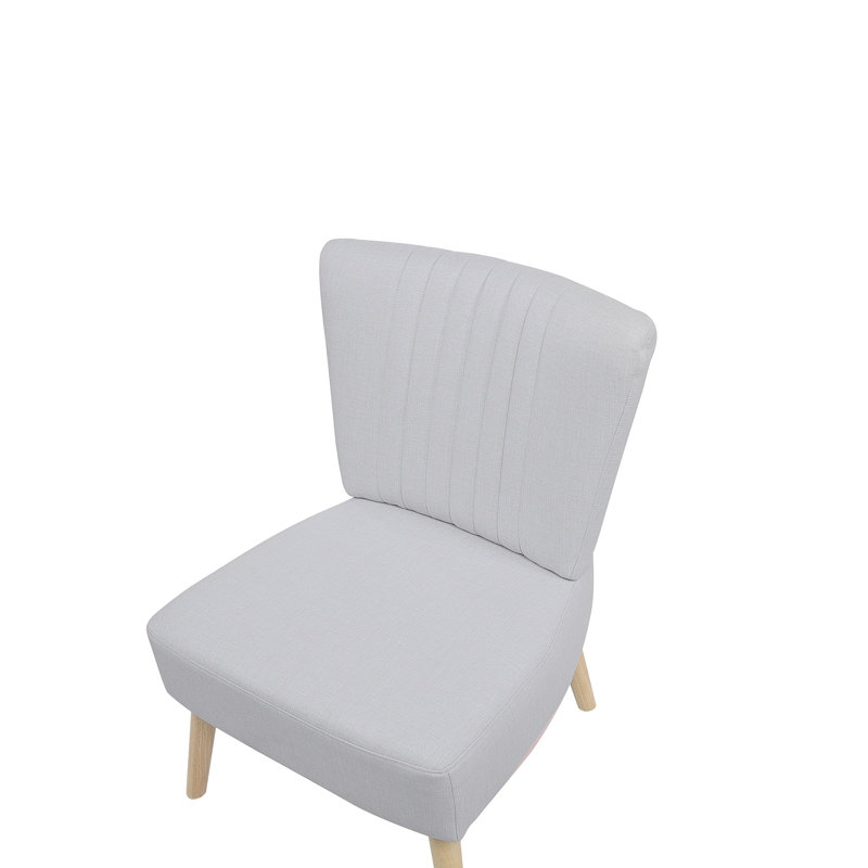 Manford Upholstered Slipper Chair, Light Grey