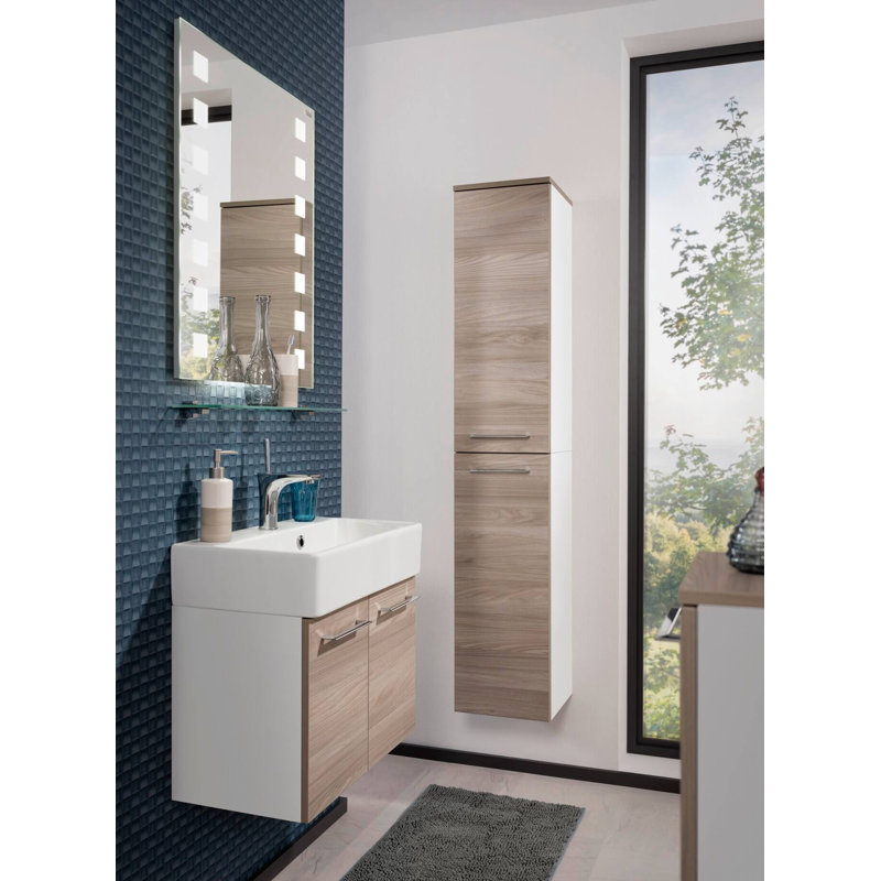 Lima Linen Cabinet, White/Stone ash