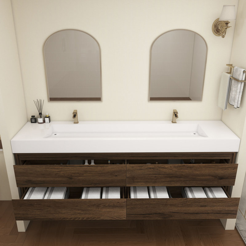 Victoria 84''Bathroom Vanity Base, Rosewood