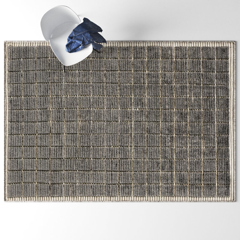 Jacey Hand Loomed Wool Blend Area Rug , Rectangle 4' x 6'