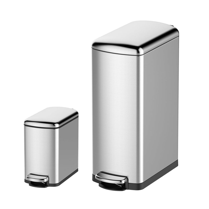 Ensemble de poubelles de cuisine, poubelles en acier inoxydable 7,92 gallons et 1,59 gallons