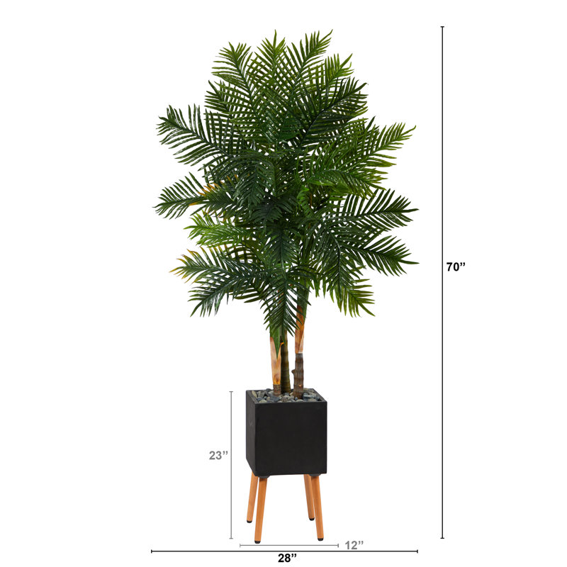 70'' Faux Palm Tree in Ceramic Planter