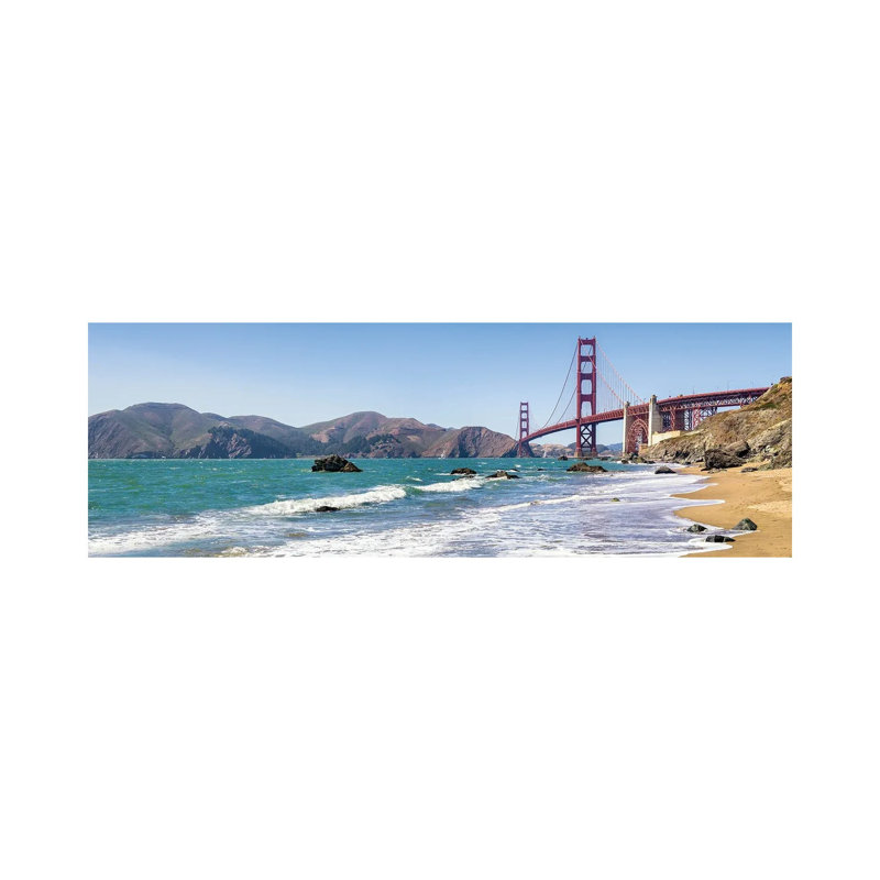 Golden Gate Bridge Seen From Marshall Beach, San Francisco, California, USA by Jan Becke - Wrapped Canvas Panoramic Print
