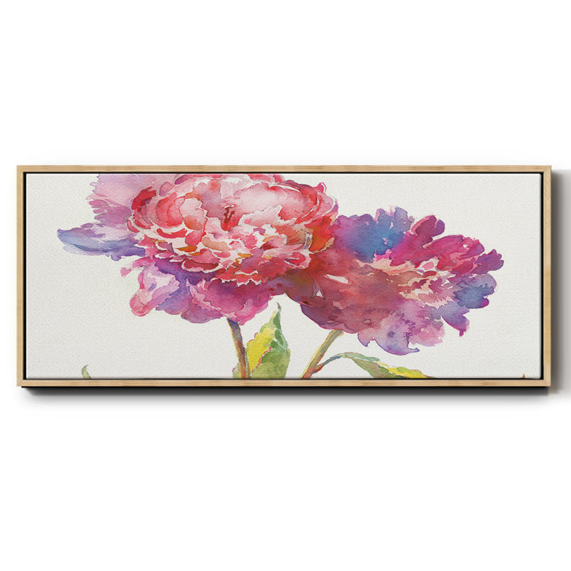 Prize Peonies I- Framed Canvas, 20" H x 50" W