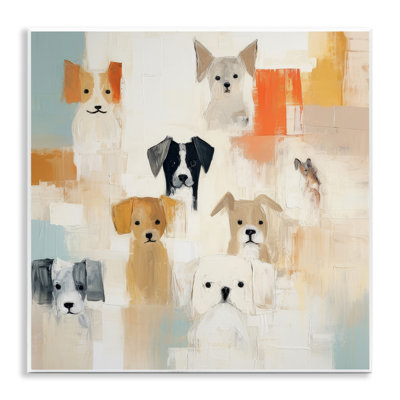 «Modern Dog Collage» encadré sur bois par Irena Orlov