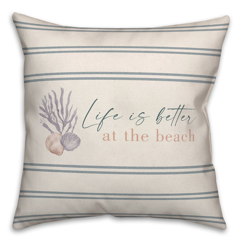 Striped Reversible Throw Pillow