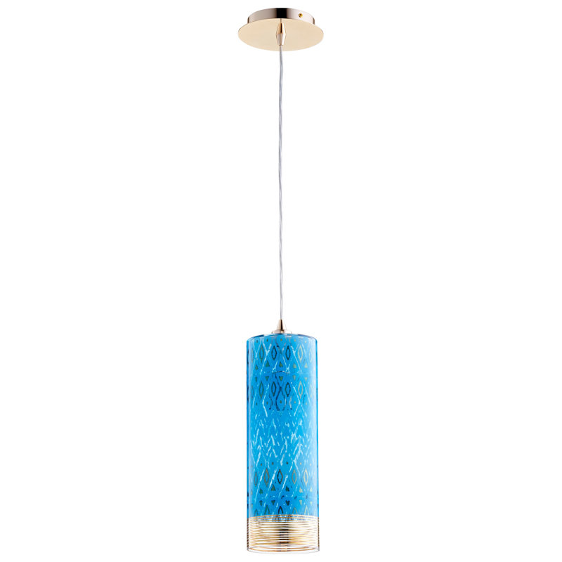 Kaska 1 - Light Pendant, Blue, 15" H x 4" W x 4" D