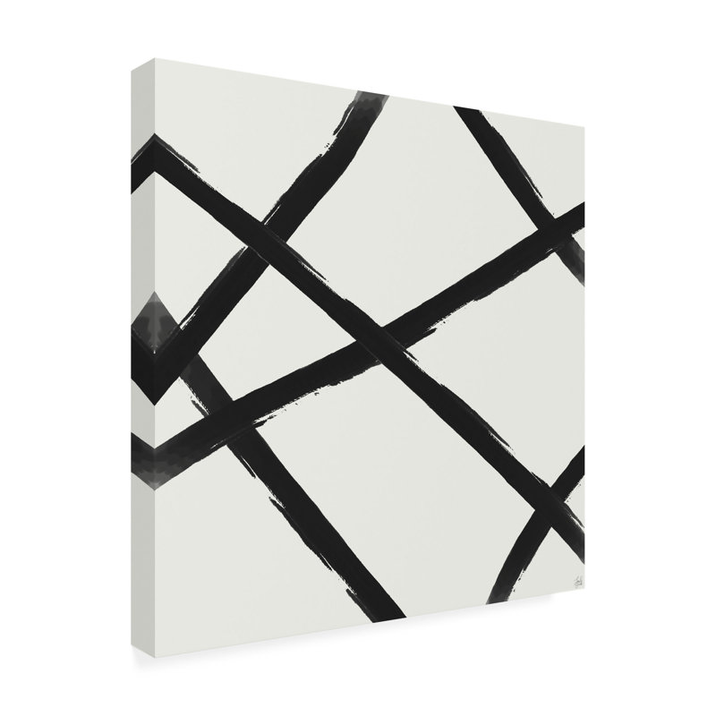 Abstract Straight Paint 2 On Canvas Print, H 14 po x l 14 po x P 2 po