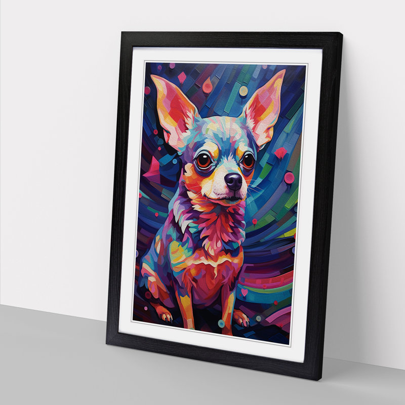 Chihuahua Orphism No.2 - Single Picture Frame Print on Wood, Black Framed, 34cm H x 25cm W x 2cm D