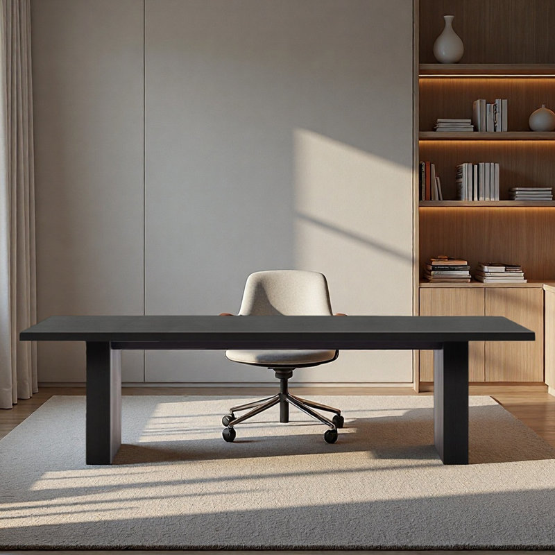 Bureau Buariki, H 29,53 po x l 94,49 po x P 35,43 po, Noir