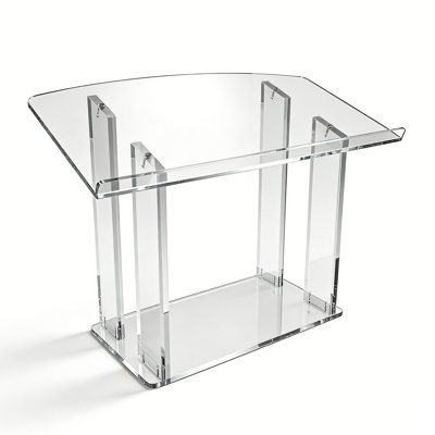 Podium, Tablemount Clear Ghost Acrylic 27"x 13.7" x 19.5" 1803-6 Ship Assembled
