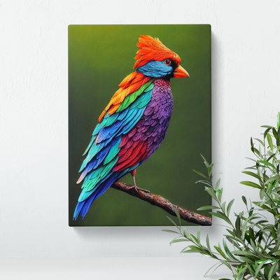 Bird on a Branch - Unframed Photograph on Canvas - Wrapped Canvas