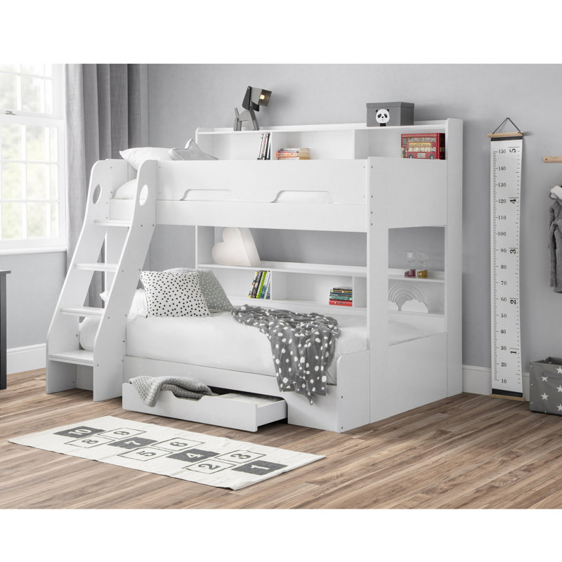 Vedika Bunk Bed with Shelves, White
