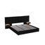 Lit plateforme tapissier hydraulique avec 2 tablettes de rangement, 2 lampes de lecture et port USB-31499988