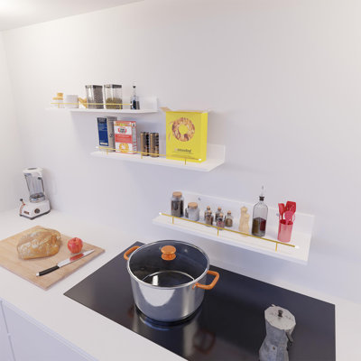 16 Inch White Floating Shelves