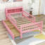 Lit plateforme simple en bois avec 2 tiroirs et tête de lit-705629711