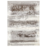 Gray Modern Wool Silk Blend Rug - 8'10" x 12'5"