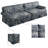 4-Seat Cozy Couch Sofa with Rolled Arms and Pleated Skirt Design-321461672-321461673-321461674