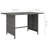 Patio Dining Table Grey 43.3" x 27.6" x 25.6" Poly Rattan-2006206541
