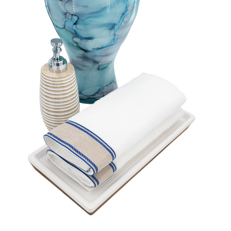 Serviette en coton Loreto, Bleu