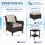 Fauteuils de patio en osier pour 2 personnes avec repose-pieds, table d'appoint et coussins beiges en PE-927864183
