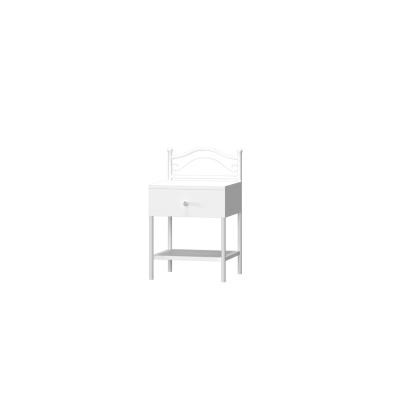 Simba 38cm W Steel Bedside Table, White