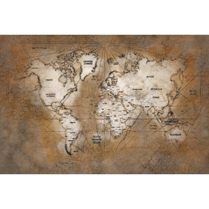 World Map No.10 - No Frame Print, Metal, 29.5cm H x 39.4cm W