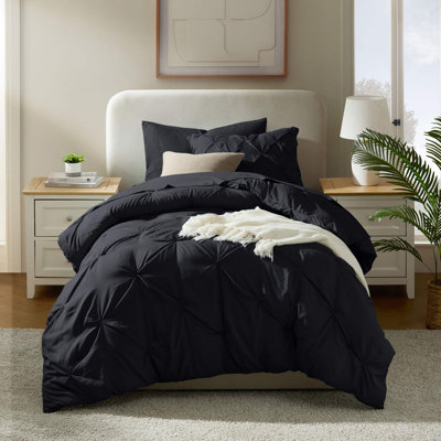 Bed-in-a-Bag Pinch Pleat Comforter Set with Bed Sheets & Down Alternative Pillows